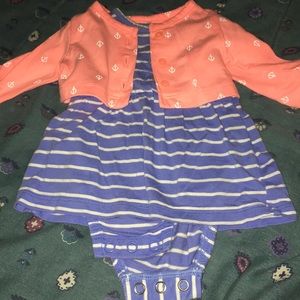 Carters’s new born bodysuit dress & cardigan set
